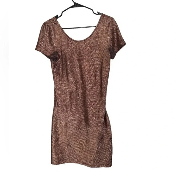 Free People Dresses Free People Bronze Metallic Moonage Dress Size‎ S - Picture 3 of 4